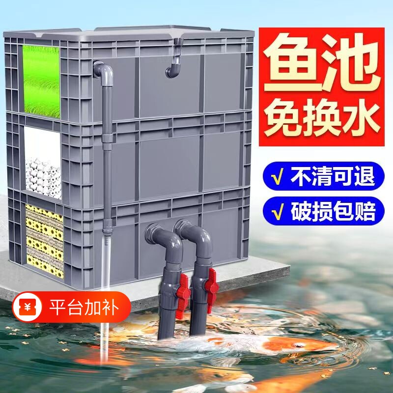 鱼缸过滤器净水循环三合一制氧一体机鱼池周转箱过滤水系统出水口