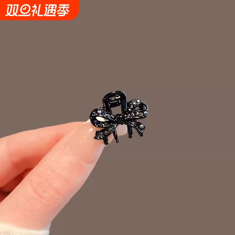 精致蝴蝶结小抓夹侧边前额头顶边夹高级感公主头刘海发夹小号夹子