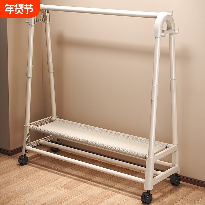 晾衣架落地卧室内简易挂衣架家用加粗衣帽架阳台移动衣服架子客厅