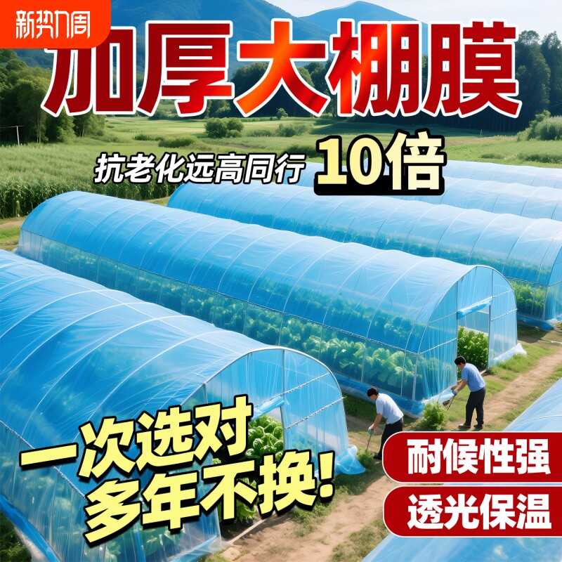加厚大棚膜蓝色塑料无滴膜农用抗老化薄膜透明长寿蔬菜种植专用膜