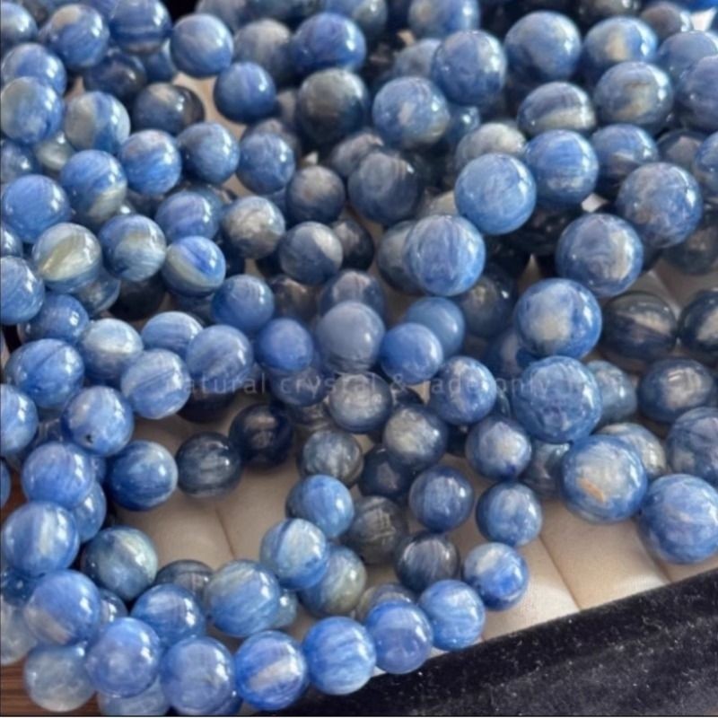 天然蓝晶石云母圆珠手链