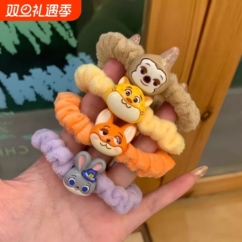 疯狂动物城朱迪尼克发圈发绳情侣闺蜜礼物学生儿童头绳短发不伤发