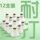 羽毛球鹅毛12支装 耐打抗风羽毛球比赛训练专用稳定室外学习训练球