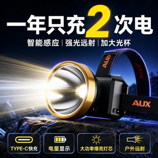 对标公牛超长续航头戴式强光头灯2026新款超亮照明灯钓鱼户外专用