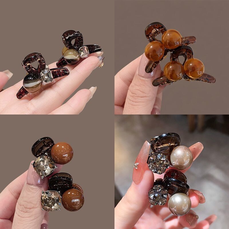 半扎精致小抓夹公主头刘海发夹女前额碎发鲨鱼夹侧边小夹子水钻