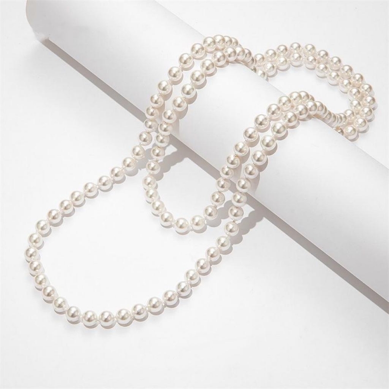 诸暨淡水多层节日珍珠项链气质女冬季旗袍时尚百搭毛衣链长款礼物