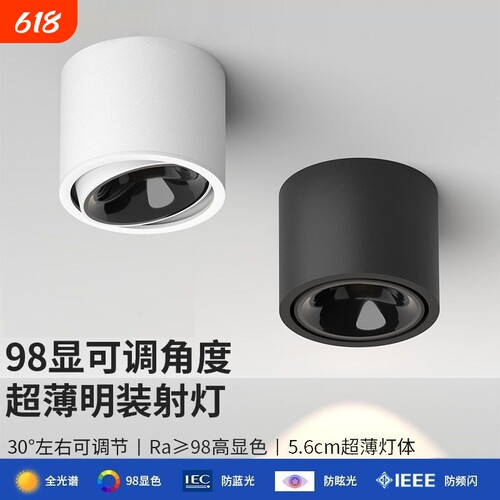 超薄明装射灯小山丘可调角度