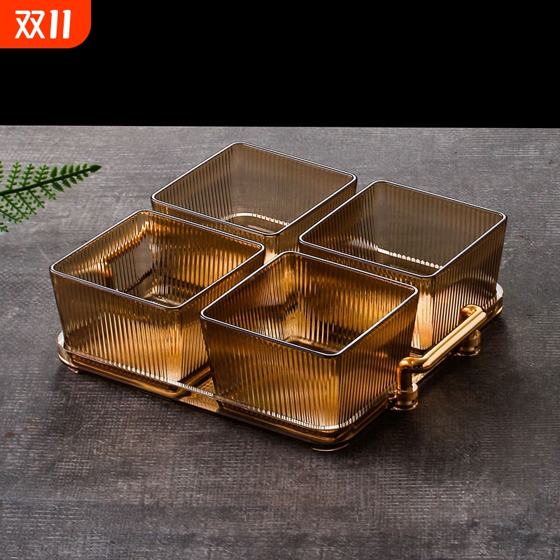 欧式果盘家用分格点心盘足浴美容美发ktv酒吧商用摆盘茶点零食盒