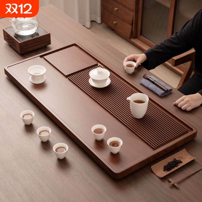茶盘实木家用电木新款干泡小茶台托盘整块办公室功夫茶具排水茶海