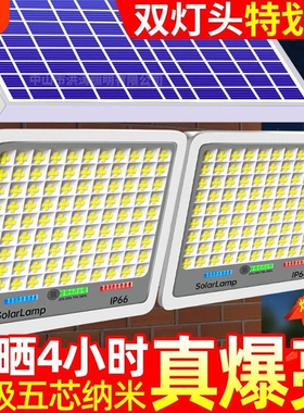 太阳能照明灯户外家用庭院灯led亮路灯防水室内太阳能灯一拖二