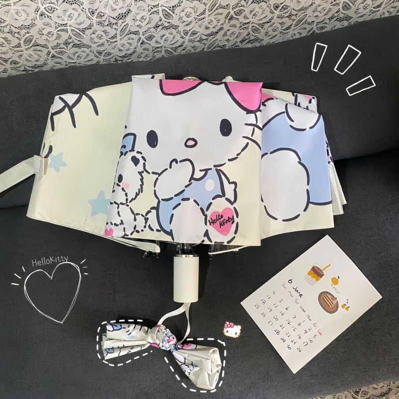 hellokitty雨伞女生高颜值晴雨两用凯蒂猫折叠全自动遮阳伞手动
