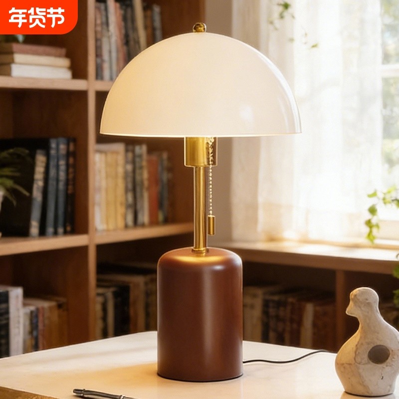 法式中古台灯卧室复古南洋风高级感氛围护眼实木床头灯客厅奶油,家装灯饰光源,装饰台灯,淘宝优惠券,粉丝福利购,淘宝优惠卷