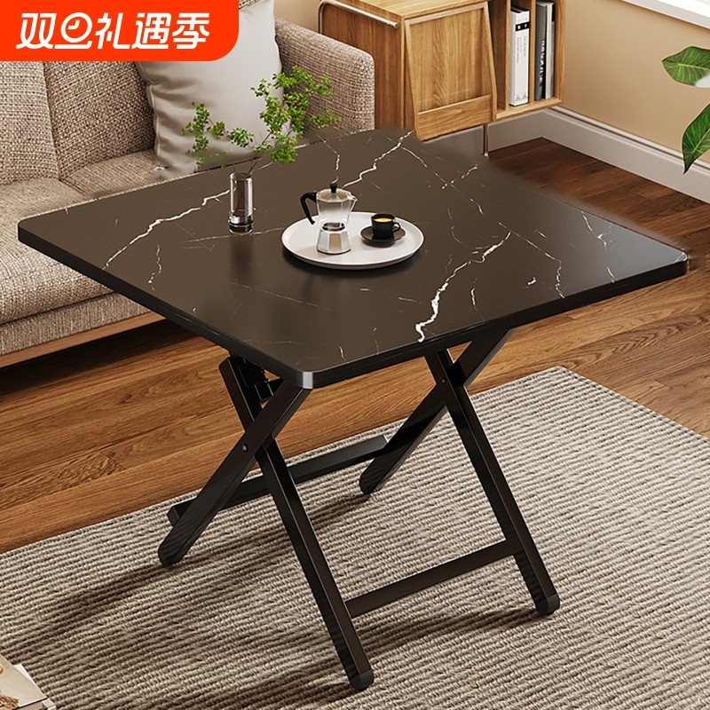 可折叠桌餐桌家用正方形餐桌简易出租屋饭桌户外便携式摆摊四方桌