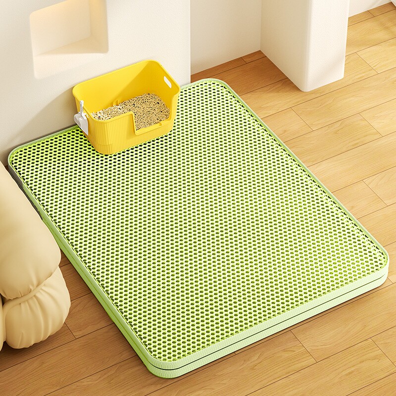 猫砂垫防外溅带出垫子控沙防溅猫咪盆漏砂板宠物地垫双层超大用品