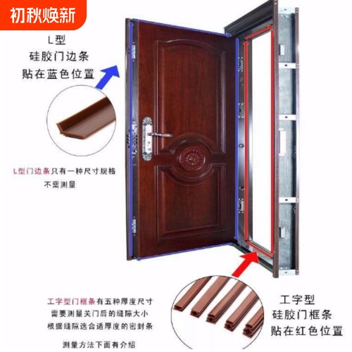 防盗门门缝密封条防风进户门隔音卧室门底门窗门边胶条缝隙门框