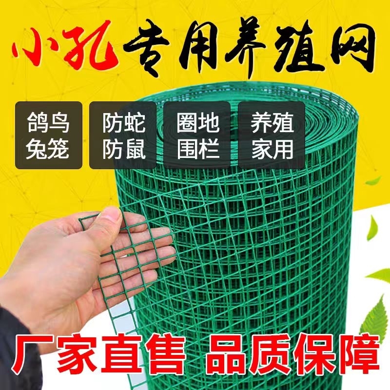 小孔绿网格包塑电焊网铁丝网围栏养殖网养鸡网荷兰网钢丝网防护网