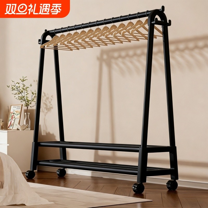 简易衣帽架可移动晾衣架落地家用卧室宿舍衣服收纳架室内挂衣架子