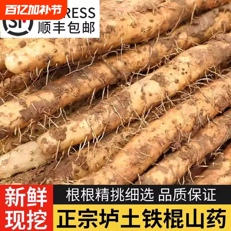 正宗河南焦作特产温县铁棍山药铁杆怀山新鲜淮山片面粉糯5斤包邮