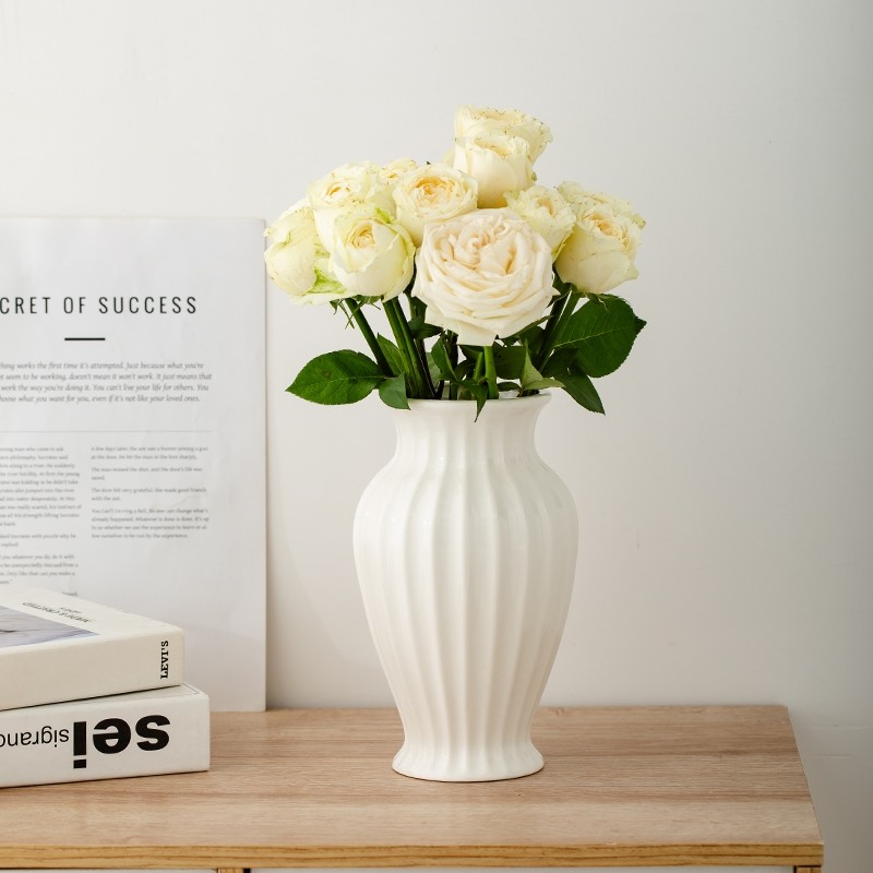 简约百搭陶瓷花瓶客厅餐桌水培鲜花干花装饰摆件插花器轻奢高级感