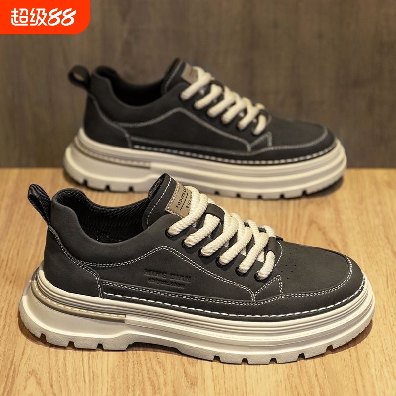 秋季男鞋新款马丁靴男士短靴潮流百搭厚底皮鞋工装鞋运动休闲