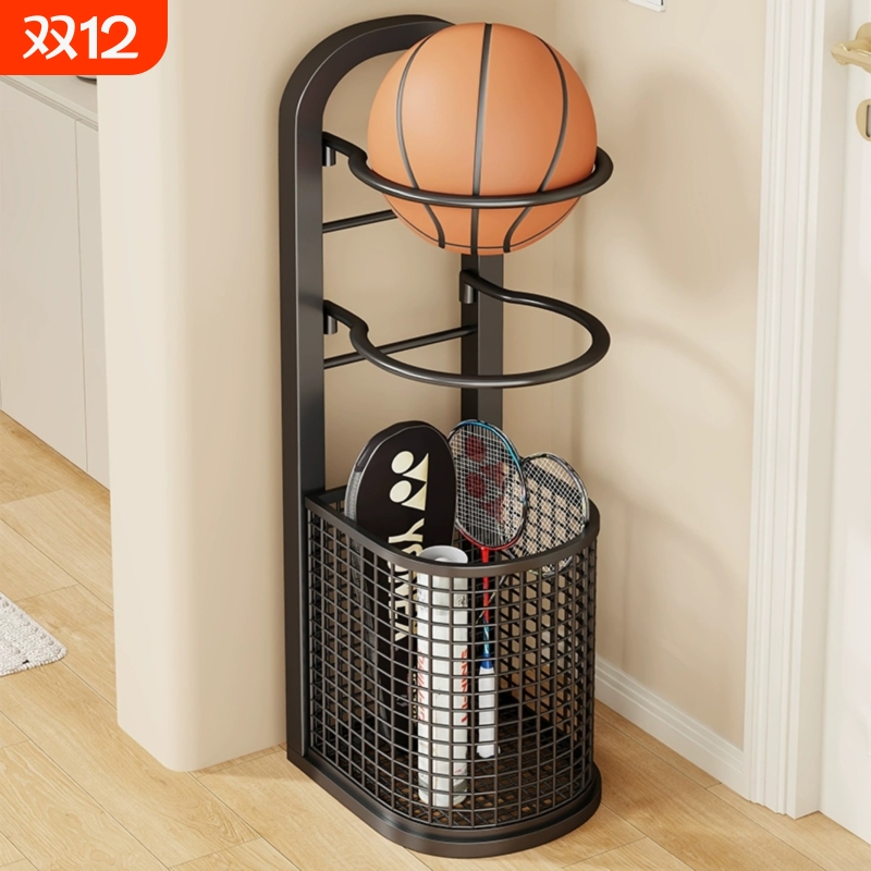 篮球收纳架家用多层大容量室内球类置物架足球整理收纳筐羽毛球