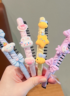 发箍女儿童小女孩碎发整理神器宝宝卡通头箍不伤发发捆头饰压发箍
