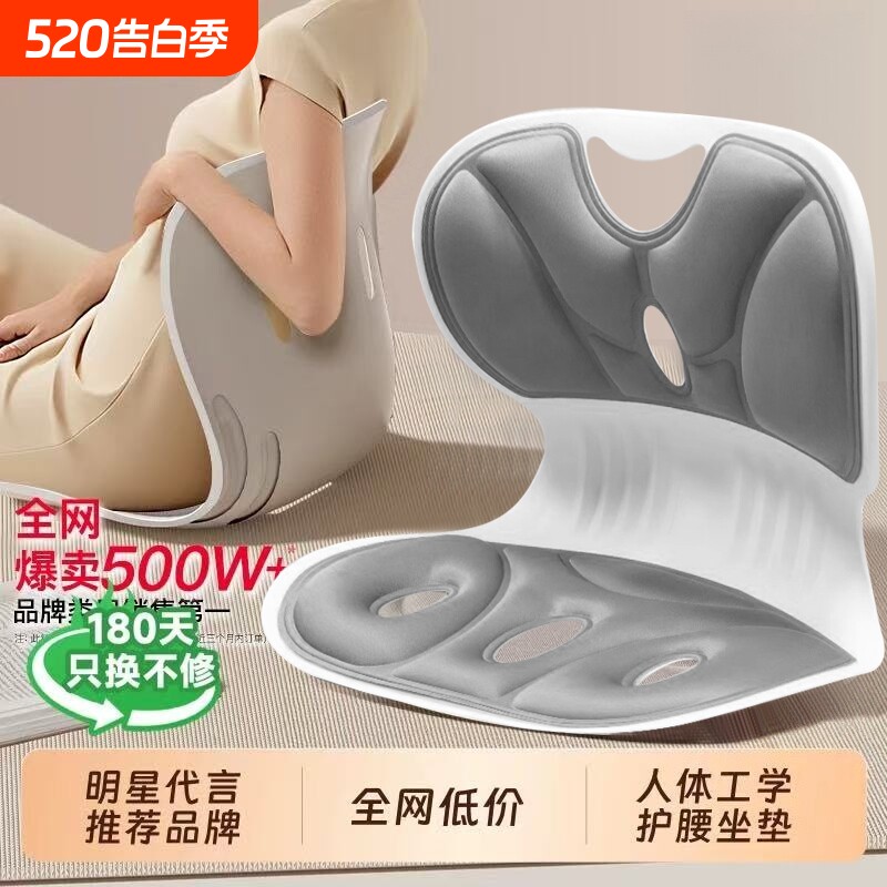 人体工学坐姿椅座椅靠垫护腰坐垫神器椅支撑加高办公开车腰椎腰背