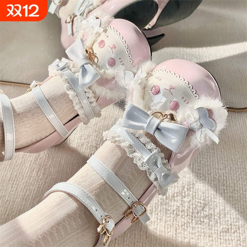 2025夏季新款圆头蝴蝶结洛丽塔鞋