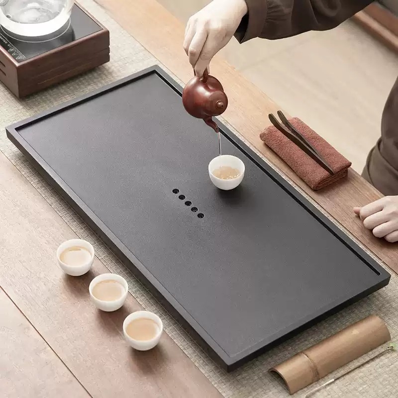 仿乌金石茶盘2025新款办公室家用干泡茶台排水式茶海茶托茶具茶桌
