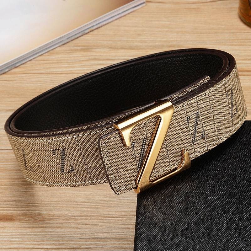 爱马男仕新款皮带男士真皮平滑扣头层纯牛皮中青年腰带休闲裤带年