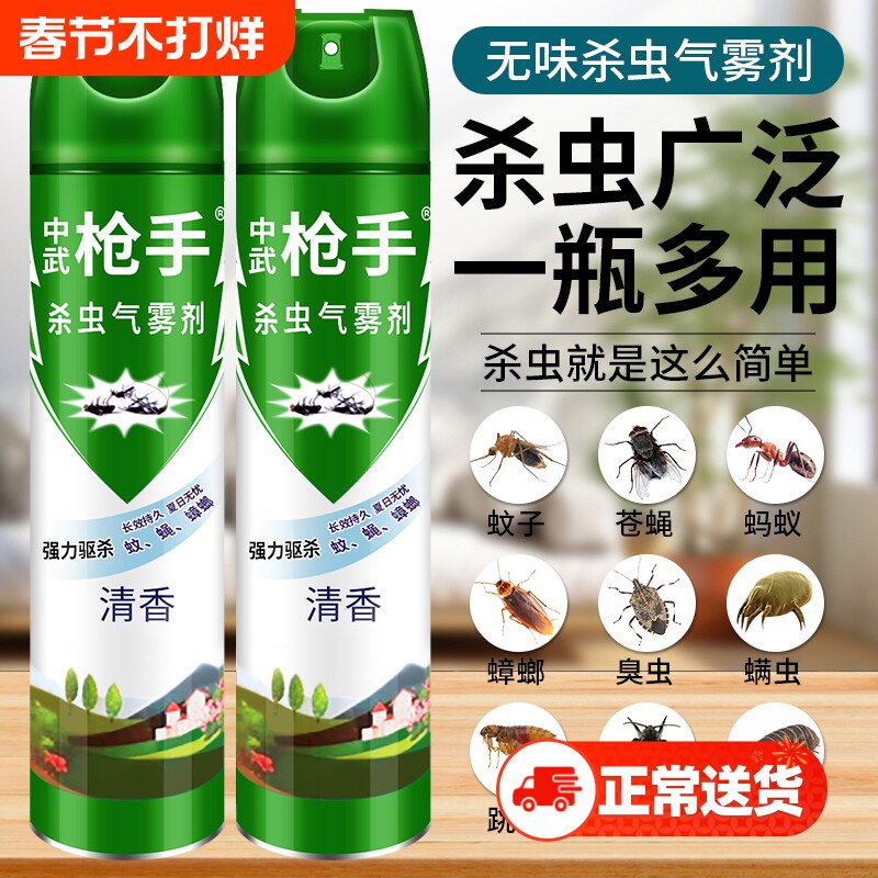 杀虫剂气雾剂家用室内灭蚊子蟑螂药驱除苍蝇蚂蚁清香型非无毒喷雾