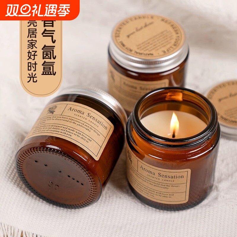 香薰蜡烛室内家用持久香高级安神助眠睡眠薰衣草卧室女生淡香熏香