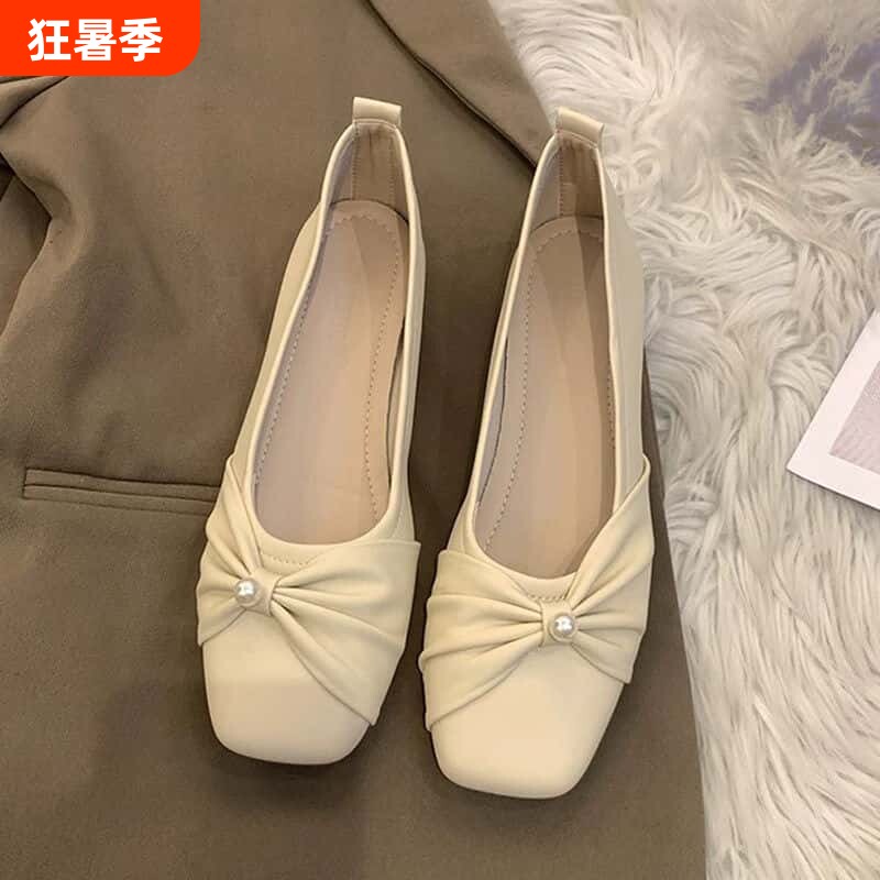 意尔康心选法式平底包鞋女2026新百搭配裙子玛丽珍夏季奶奶鞋浅口 - 实物图