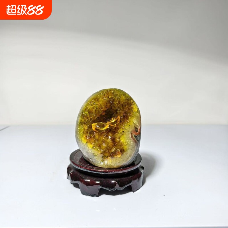 刚果金乌拉圭纯天然水晶原石防辐射彩晶镇黄水晶摆件消磁招财晶洞
