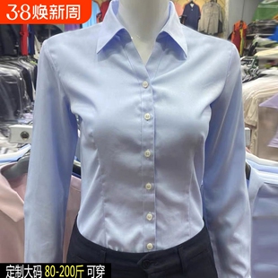职业白色衬衫女长袖2025春夏大码工作服衬衣面试通勤正装短袖上衣