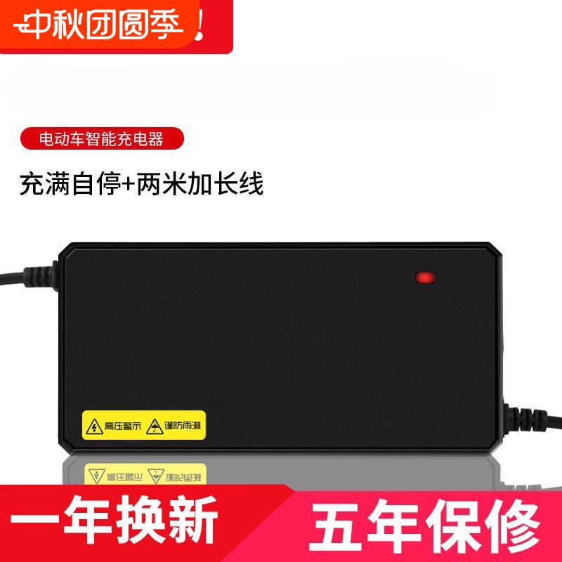 适用爱玛新国标电动车充电器48V60V72V20AH12AH3铅酸锂电原装正品