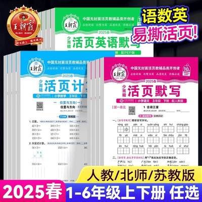 2025春王朝霞活页默写计算能手语文数学英语一二三四五六年级上册下册字帖同步阅读看图写话句式训练人教北师苏教版