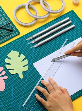 大号切割垫板手工套装a2桌面刻板学生用画画美工裁纸pvc手帐绿色软桌垫a4模型防割双面可用diy手工雕刻垫板