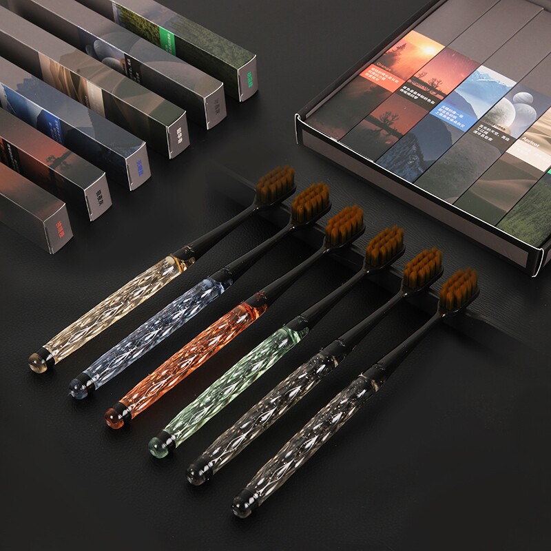 轻奢礼盒高档水晶软毛牙刷软毛成人高颜值情侣专用男女士家庭装