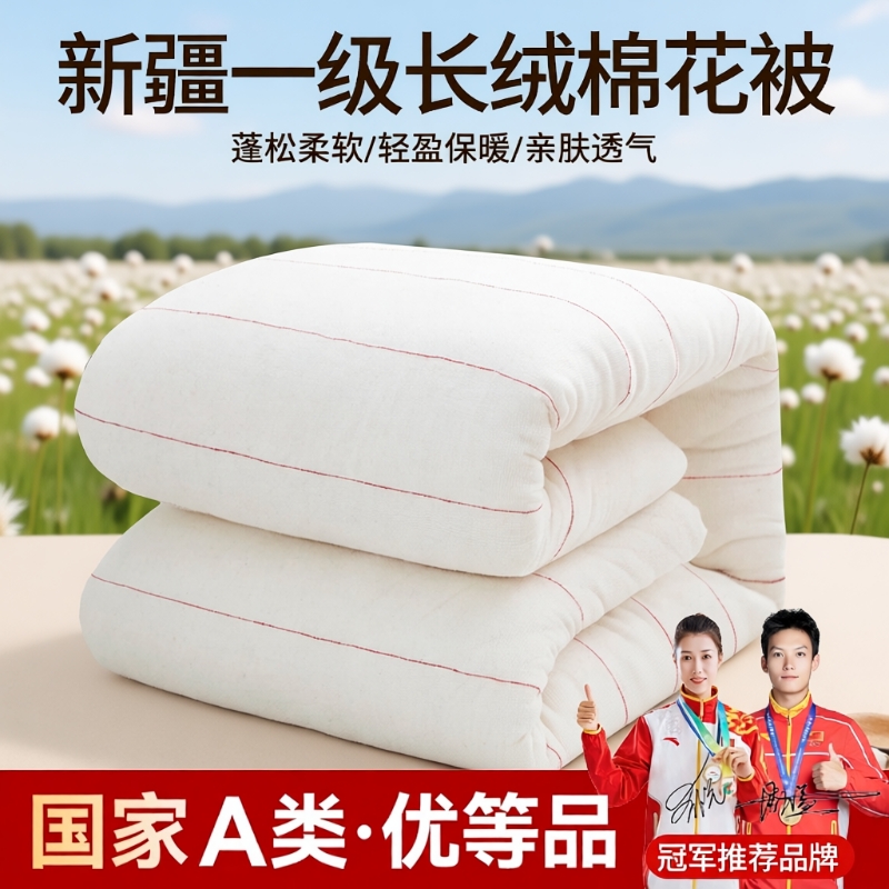 新疆一级长绒棉被纯棉花被子被芯冬被棉絮床垫被褥子铺底全棉手工
