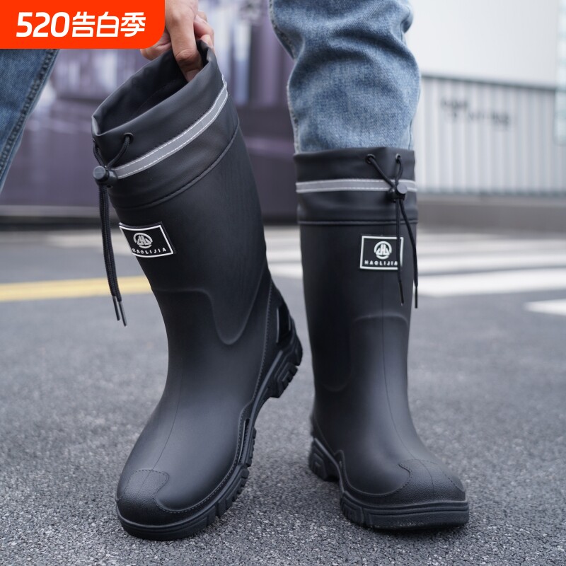 水鞋男款耐磨雨鞋外卖骑手专用防水防滑轻便户外钓鱼防蛇雨靴胶鞋