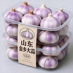 山东金乡大蒜干蒜大蒜头5斤新干蒜精选特大果紫白皮批发新鲜