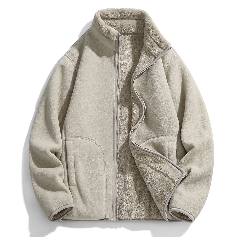 初中生校服内搭冬季抓绒衣男女保暖珊瑚摇粒绒外套潮加绒防寒双面