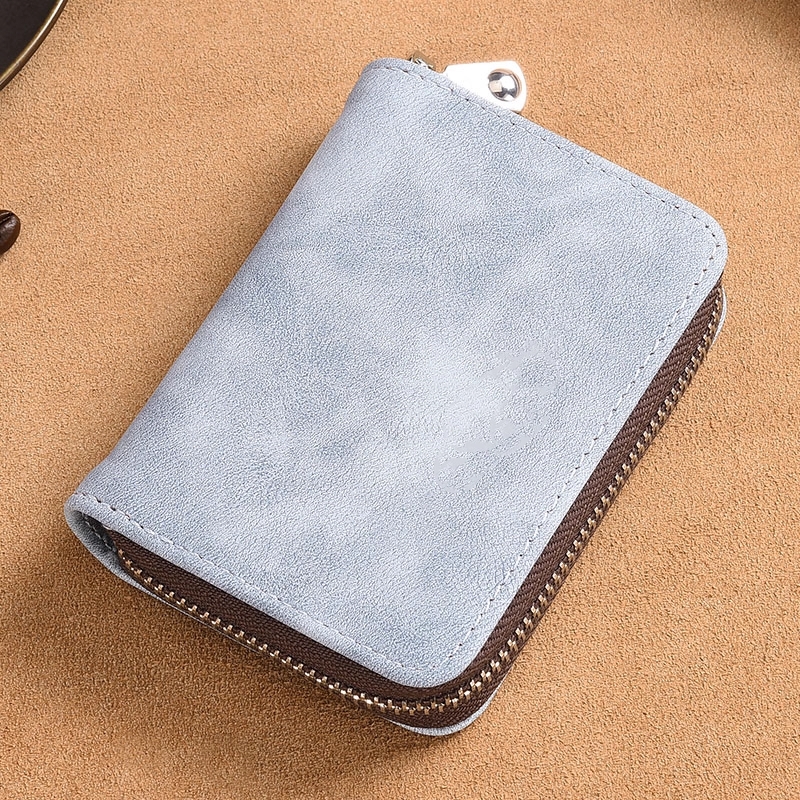 卡包男多卡位防消磁大容量证件卡套拉链超薄款小巧学生零钱包便携