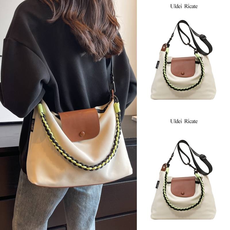 爱马女仕高级感帆布包斜挎大容量托特包包女款新款通勤小众设计师