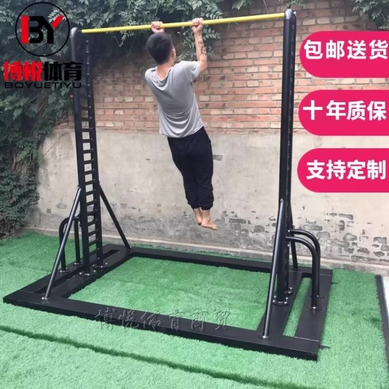室内单杠训练引体向上外单双杠户外可移动健身房用吊环墙体可调节图片