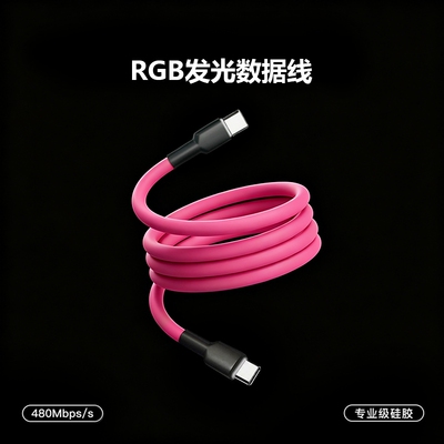 硅胶数据线充电小众高颜值多巴胺超柔细线适用苹果17-8快充兼容安卓博主同款传输480mbps