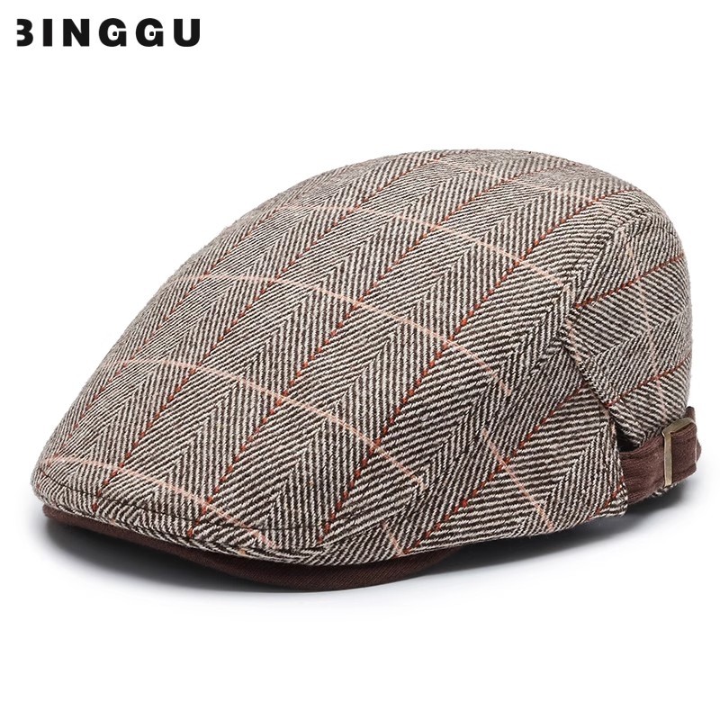 帽子男春秋老人鸭舌帽中老年人男士贝雷帽秋冬爸爸爷爷老头前进帽