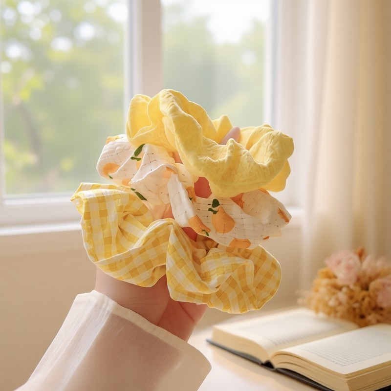 2026新款春夏秋季发圈大肠圈韩系头花头饰发绳奶黄色粉色紫色蓝色