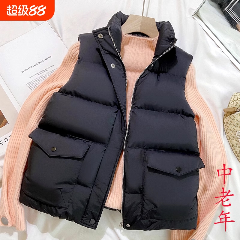 加绒棉马甲女士2024秋冬季新款中年妈妈装百搭外套外穿背心马夹